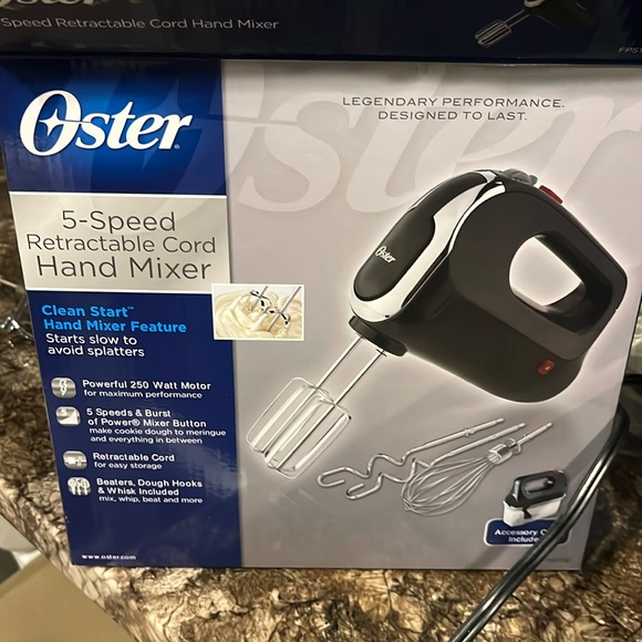 Oster Kitchen Later 5 Speed Retractable Cord Hand Mixer Poshmark